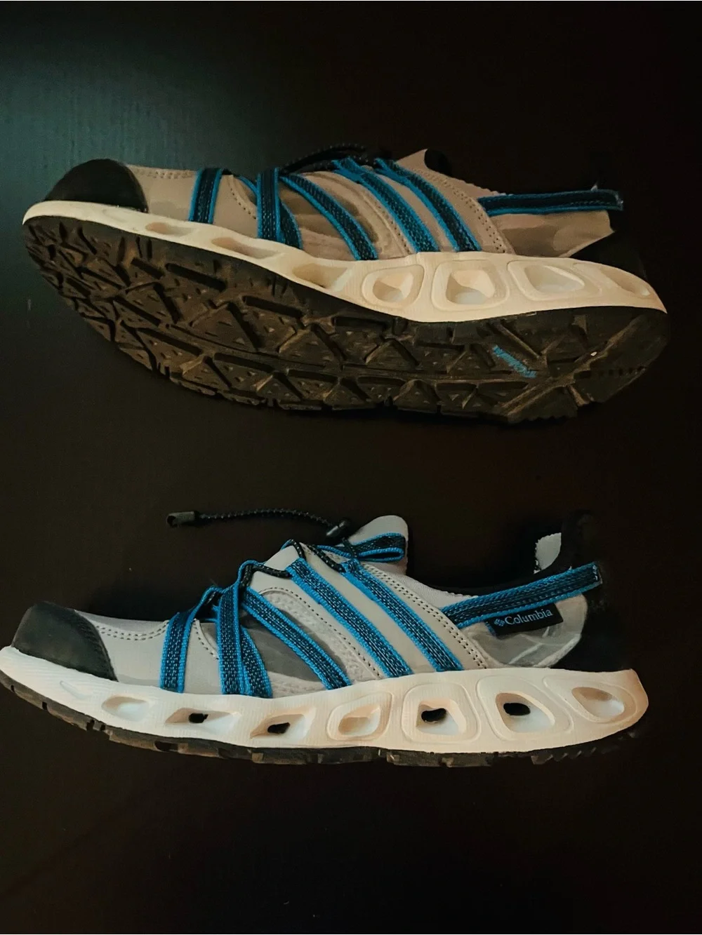 Columbia Kids Gray and Blue Water Shoes with Slip-On Lacing